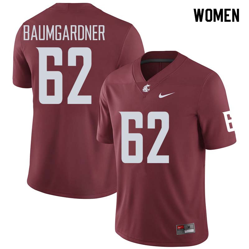 Women #62 Jon Baumgardner Washington State Cougars College Football Jerseys Sale-Crimson - Click Image to Close